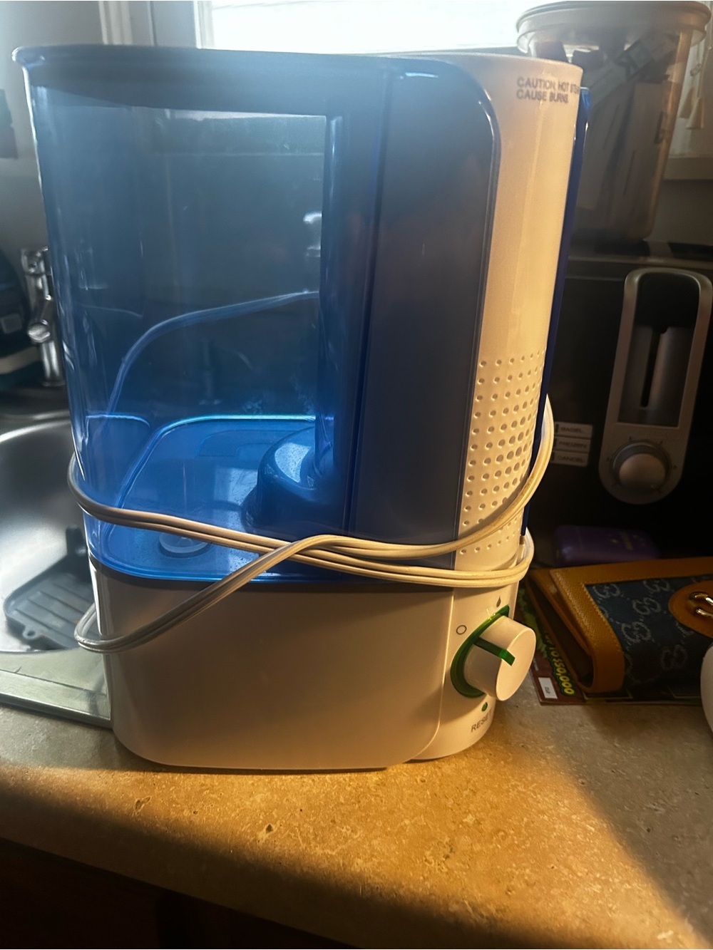filter-free, top-fill warm mist humidifier